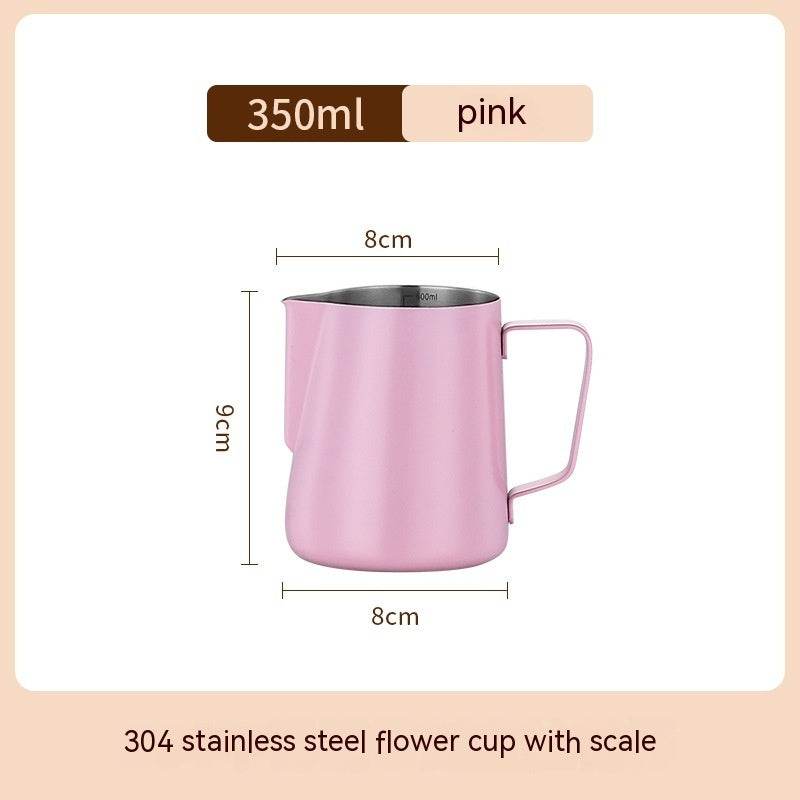Stainless Steel Pitcher Pointed Thickened Frothing Pitcher Household Milk Cylinder - Mubimart