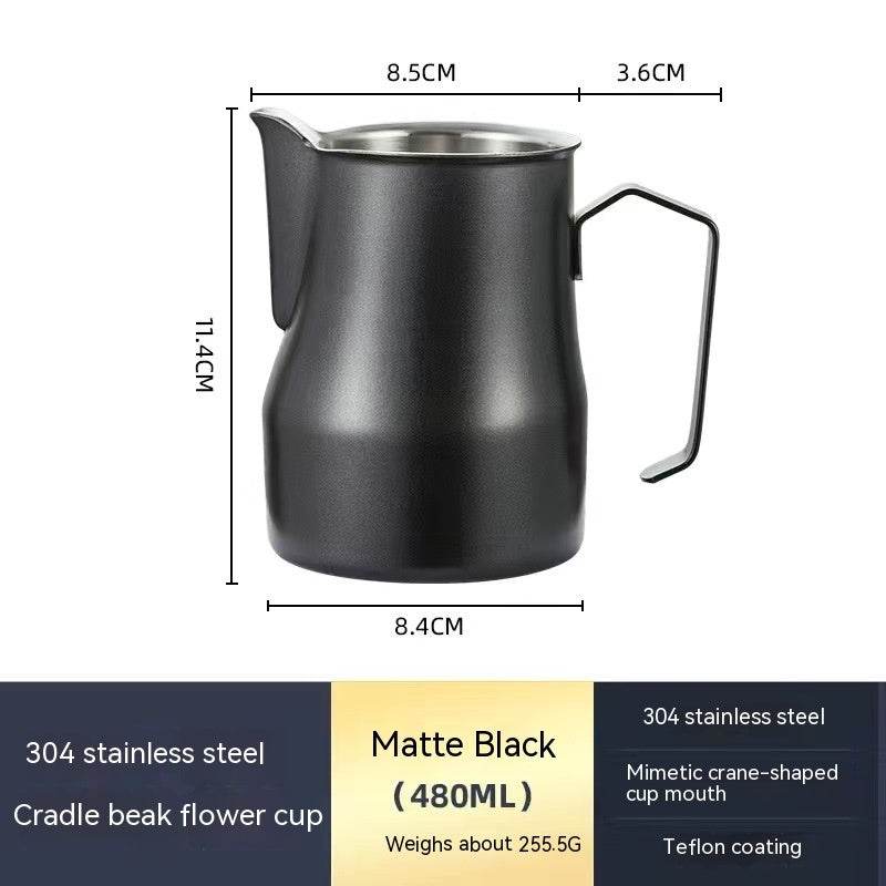 Stainless Steel Pitcher Pointed Thickened Frothing Pitcher Household Milk Cylinder - Mubimart