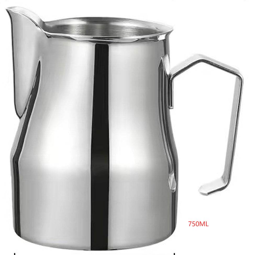 Stainless Steel Pitcher Pointed Thickened Frothing Pitcher Household Milk Cylinder - Mubimart