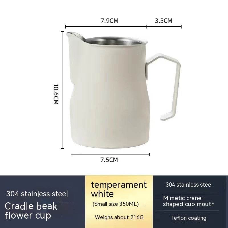 Stainless Steel Pitcher Pointed Thickened Frothing Pitcher Household Milk Cylinder - Mubimart