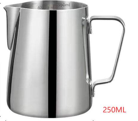 Stainless Steel Pitcher Pointed Thickened Frothing Pitcher Household Milk Cylinder - Mubimart