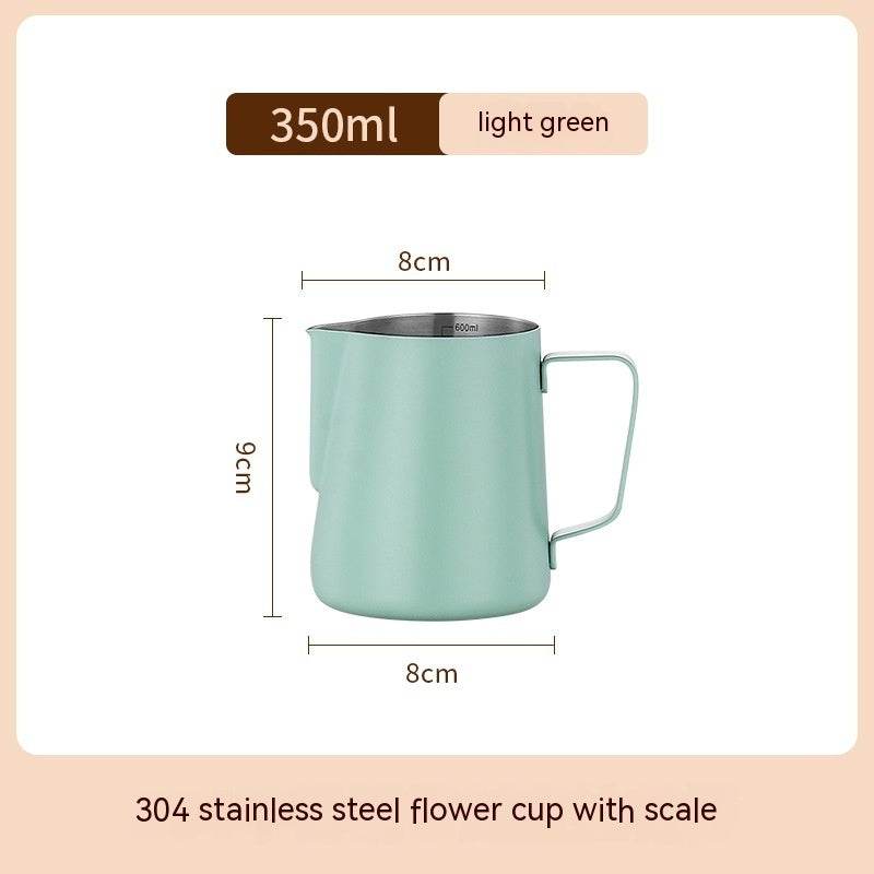 Stainless Steel Pitcher Pointed Thickened Frothing Pitcher Household Milk Cylinder - Mubimart