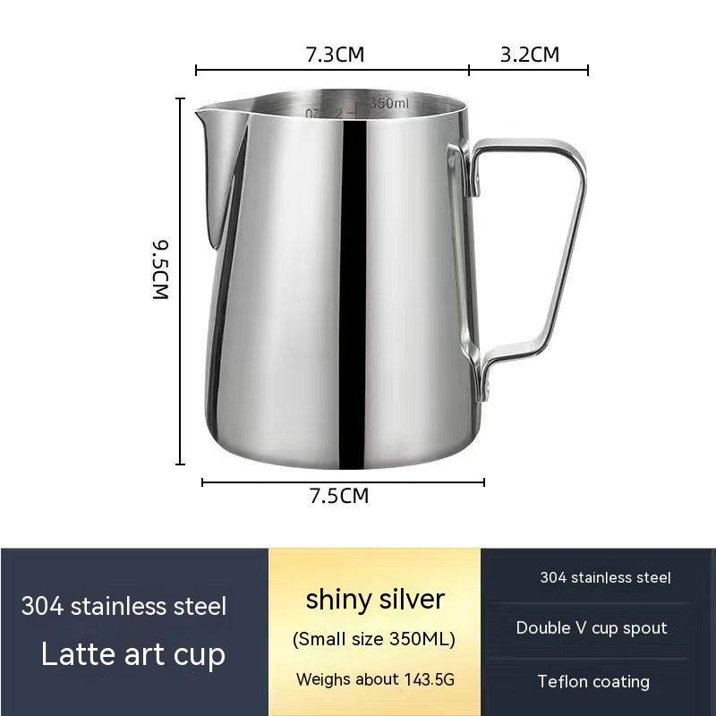Stainless Steel Pitcher Pointed Thickened Frothing Pitcher Household Milk Cylinder - Mubimart