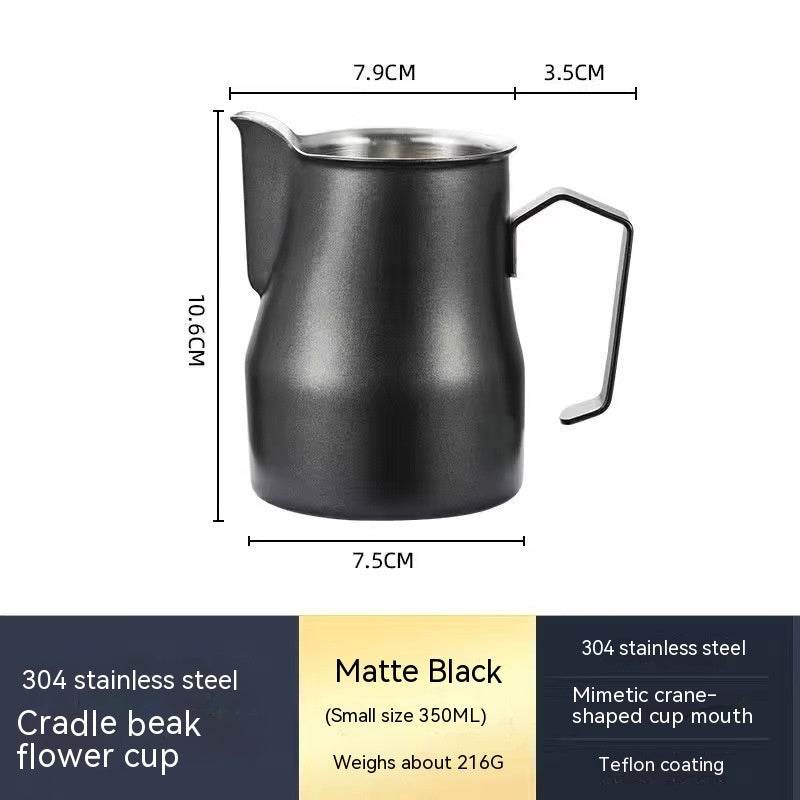 Stainless Steel Pitcher Pointed Thickened Frothing Pitcher Household Milk Cylinder - Mubimart