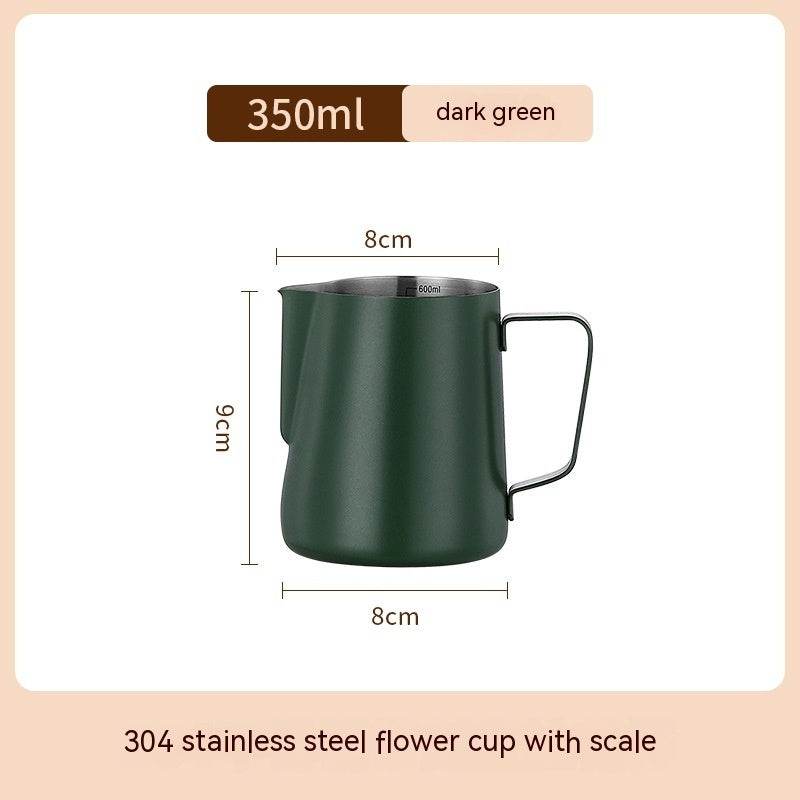 Stainless Steel Pitcher Pointed Thickened Frothing Pitcher Household Milk Cylinder - Mubimart