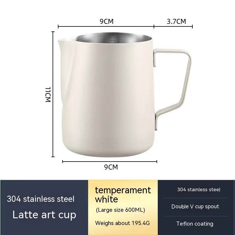 Stainless Steel Pitcher Pointed Thickened Frothing Pitcher Household Milk Cylinder - Mubimart