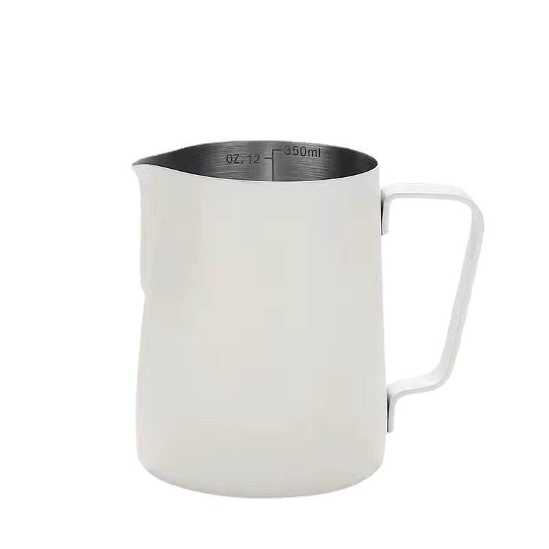 Stainless Steel Pitcher Pointed Thickened Frothing Pitcher Household Milk Cylinder - Mubimart