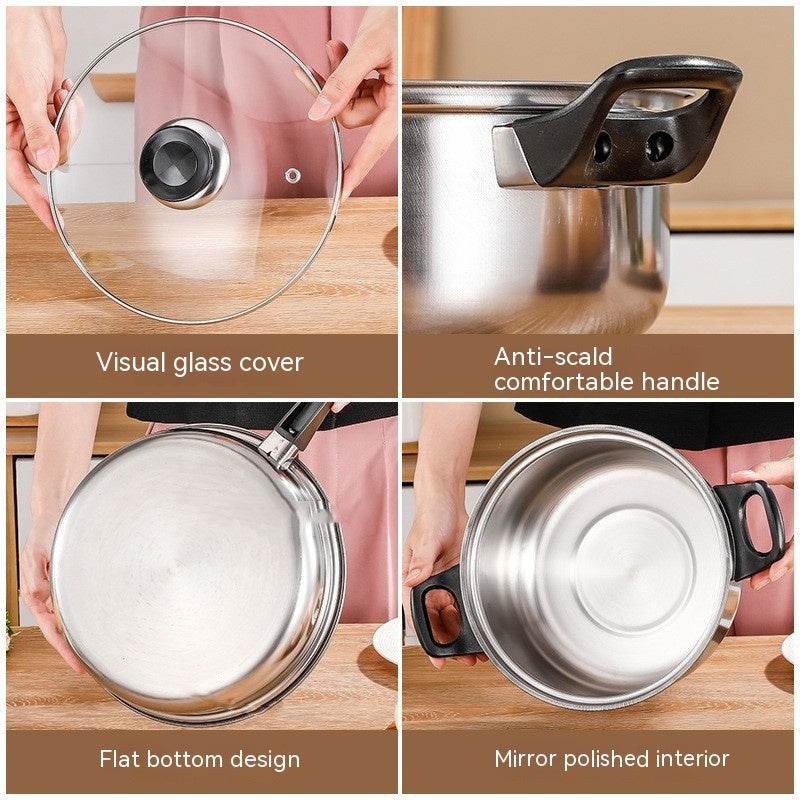 Stainless Steel Pot Set Pot Milk Pot Soup Pot Frying Pan With Kettle - Mubimart