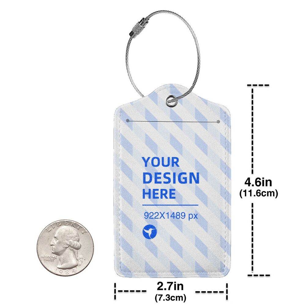 Stainless Steel Ring Leather Luggage Tag - Mubimart