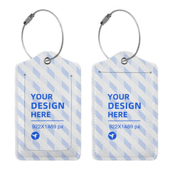 Stainless Steel Ring Leather Luggage Tag - Mubimart - Luggage Tags 