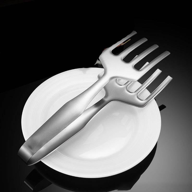 Stainless Steel Steak Frying Spatula Roast Fish BBQ Tongs Bread Meat Food Clip Drain Oil Leak Shovel Kitchen Cooking Utensils - Mubimart