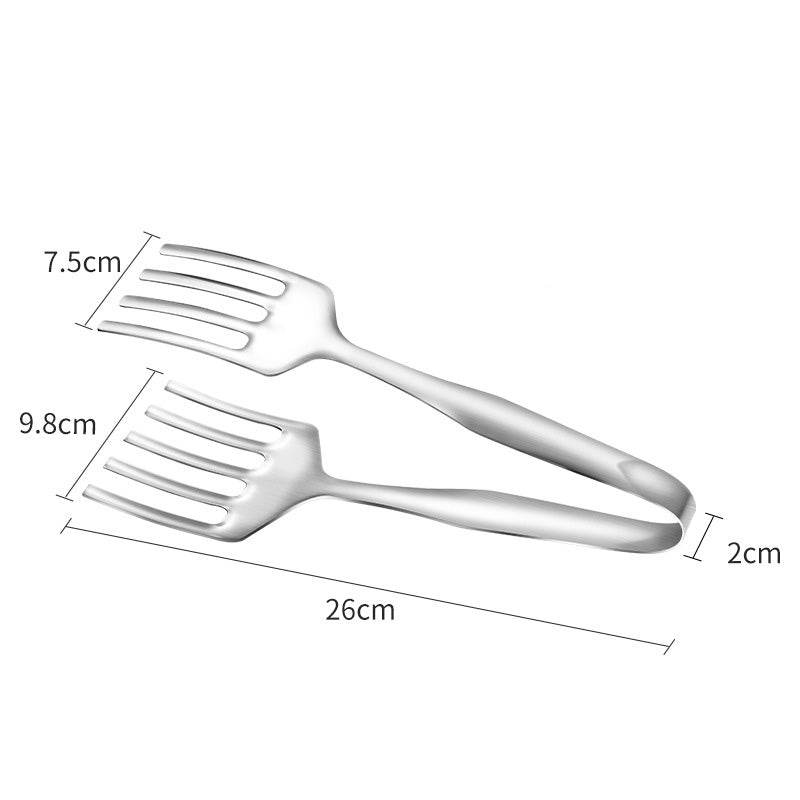 Stainless Steel Steak Frying Spatula Roast Fish BBQ Tongs Bread Meat Food Clip Drain Oil Leak Shovel Kitchen Cooking Utensils - Mubimart