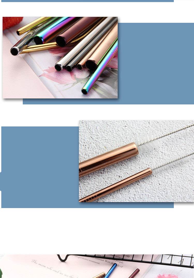 Stainless Steel Straws, Creative Colorful Metal Beverages - Mubimart