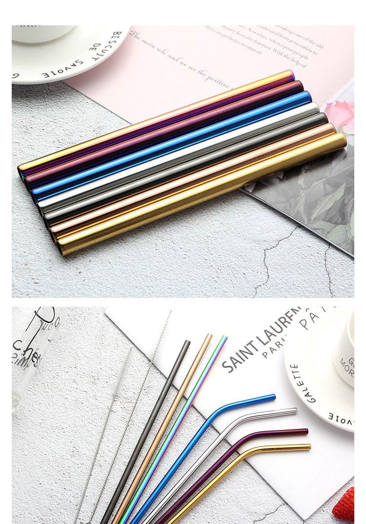 Stainless Steel Straws, Creative Colorful Metal Beverages - Mubimart