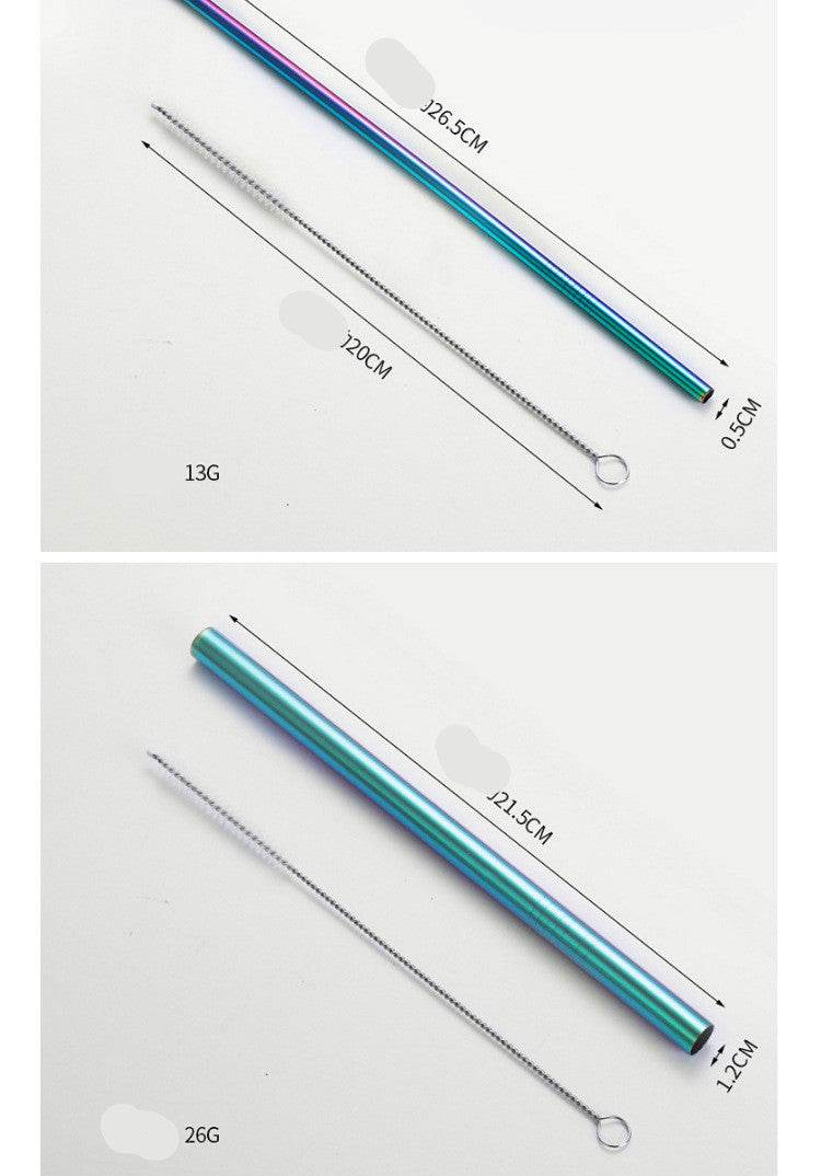 Stainless Steel Straws, Creative Colorful Metal Beverages - Mubimart