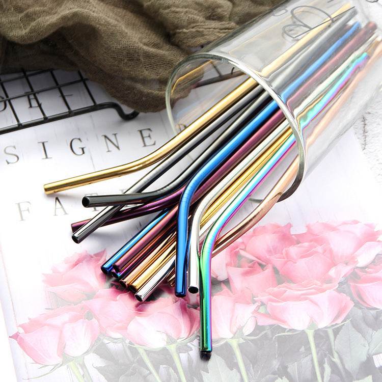 Stainless Steel Straws, Creative Colorful Metal Beverages - Mubimart