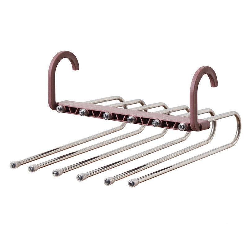 Stainless Steel Telescopic Folding Multifunctional Multi-layer Trouser Rack Pants Hanger - Mubimart