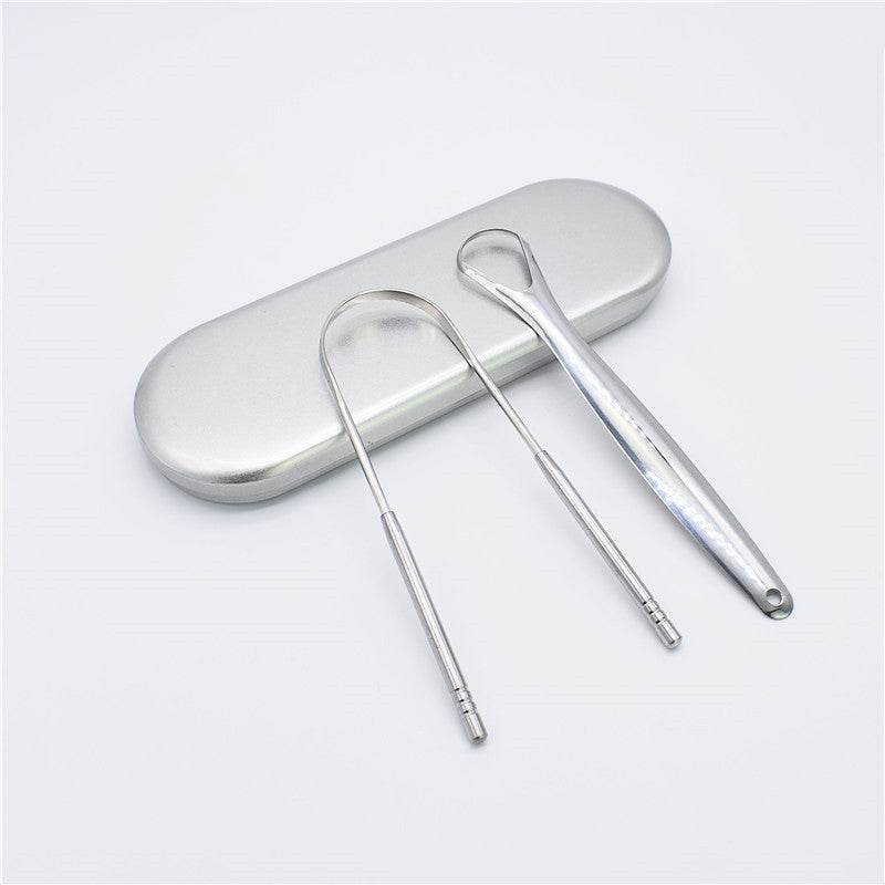 Stainless Steel Tongue Scraper Oral Care Tools - Mubimart