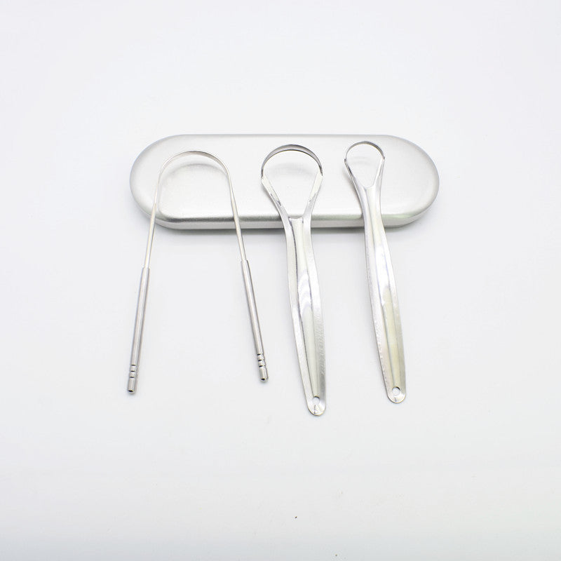 Stainless Steel Tongue Scraper Oral Care Tools - Mubimart - Tongue scraper 