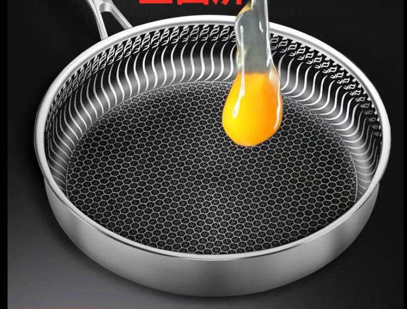 Stainless Steel Uncoated Frying Pan - Mubimart