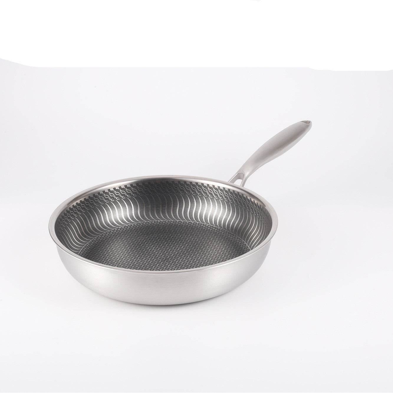 Stainless Steel Uncoated Frying Pan - Mubimart