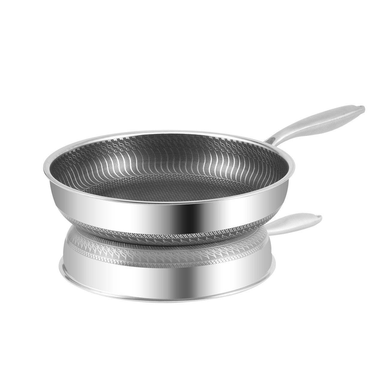 Stainless Steel Uncoated Frying Pan - Mubimart