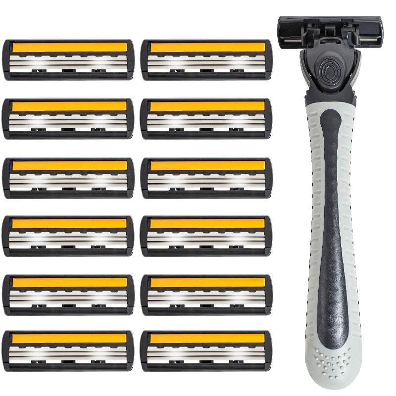 Stainless Steel Vintage Manual Three Layer Razor Blade Set - Mubimart