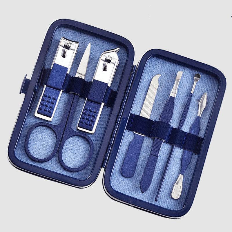 Stainless steel black nail clipper set - Mubimart