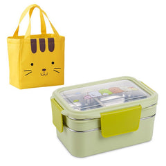 Stainless steel lunch box double lunch box - Mubimart -  