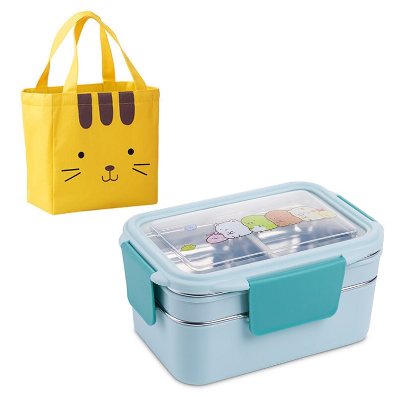 Stainless steel lunch box double lunch box - Mubimart -  