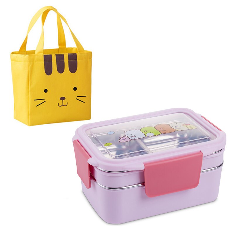 Stainless steel lunch box double lunch box - Mubimart -  