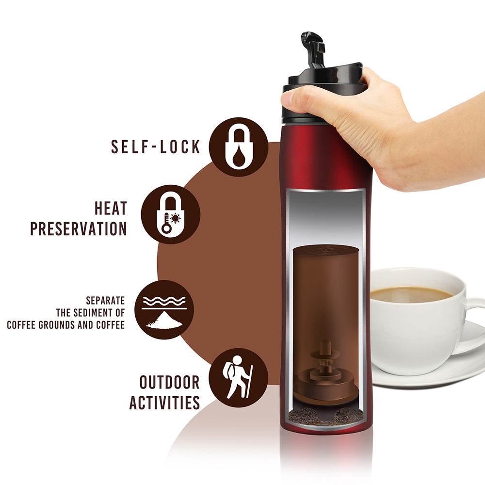 Stainless steel pressure pot coffee maker - Mubimart