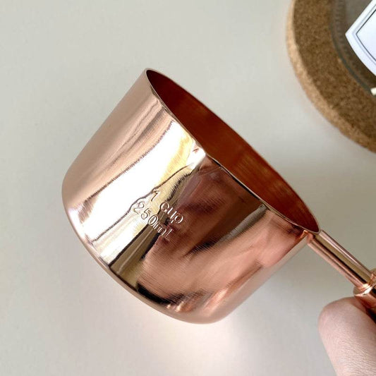 Stainless steel rose gold coffee measuring cup - Mubimart