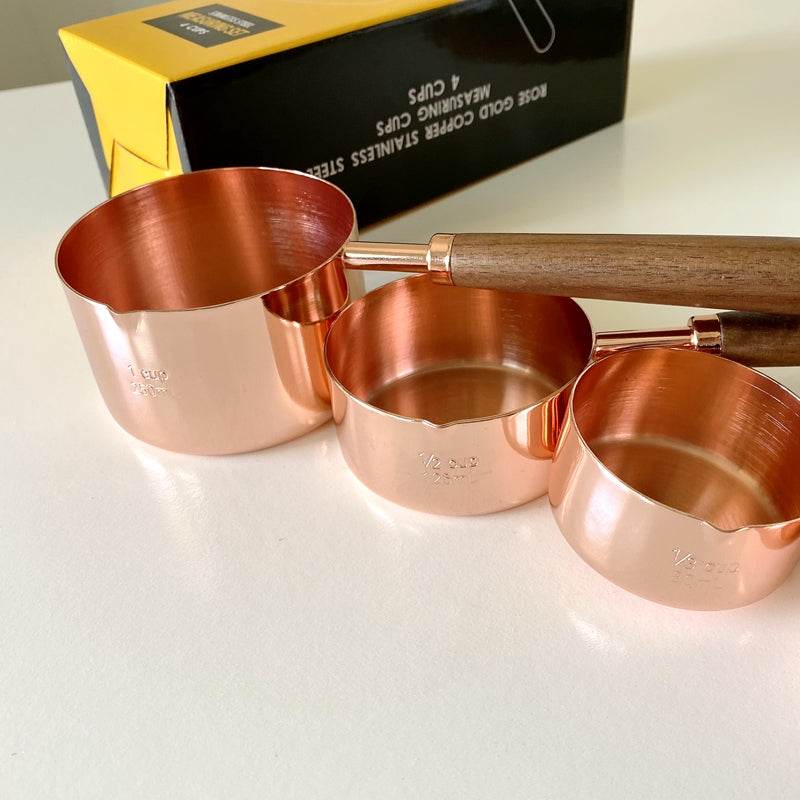 Stainless steel rose gold coffee measuring cup - Mubimart