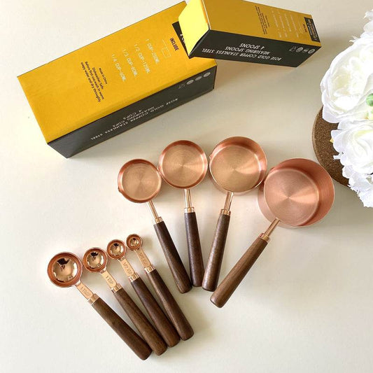 Stainless steel rose gold coffee measuring cup - Mubimart