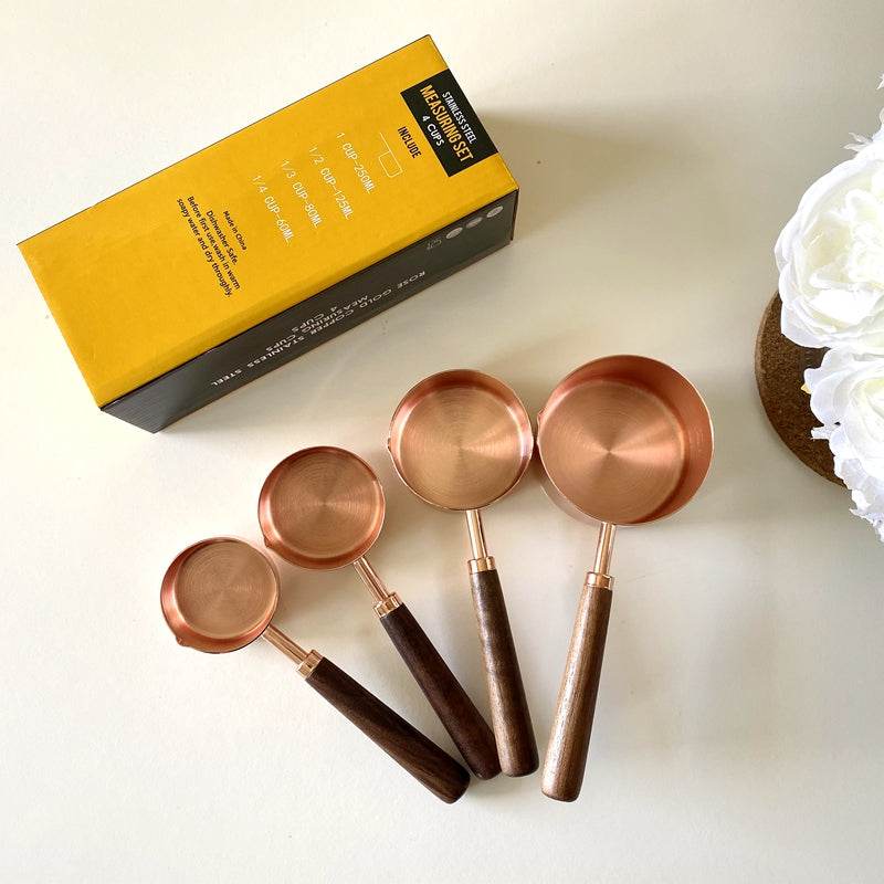 Stainless steel rose gold coffee measuring cup - Mubimart