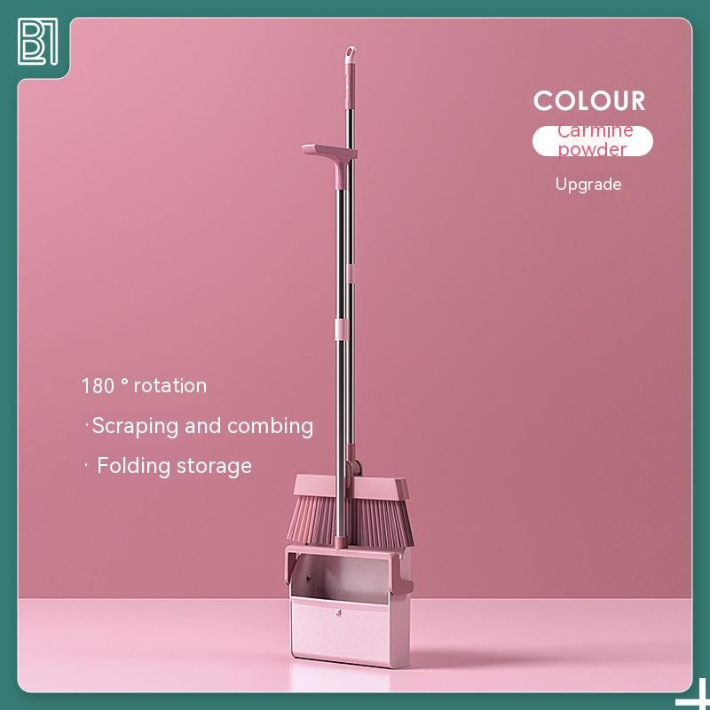 Standing Broom With Comb Teeth Dustpan Set - Mubimart -  