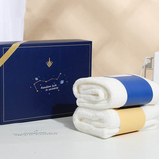 Star Embroidered Towel Dry Hair Cap Set Box - Mubimart