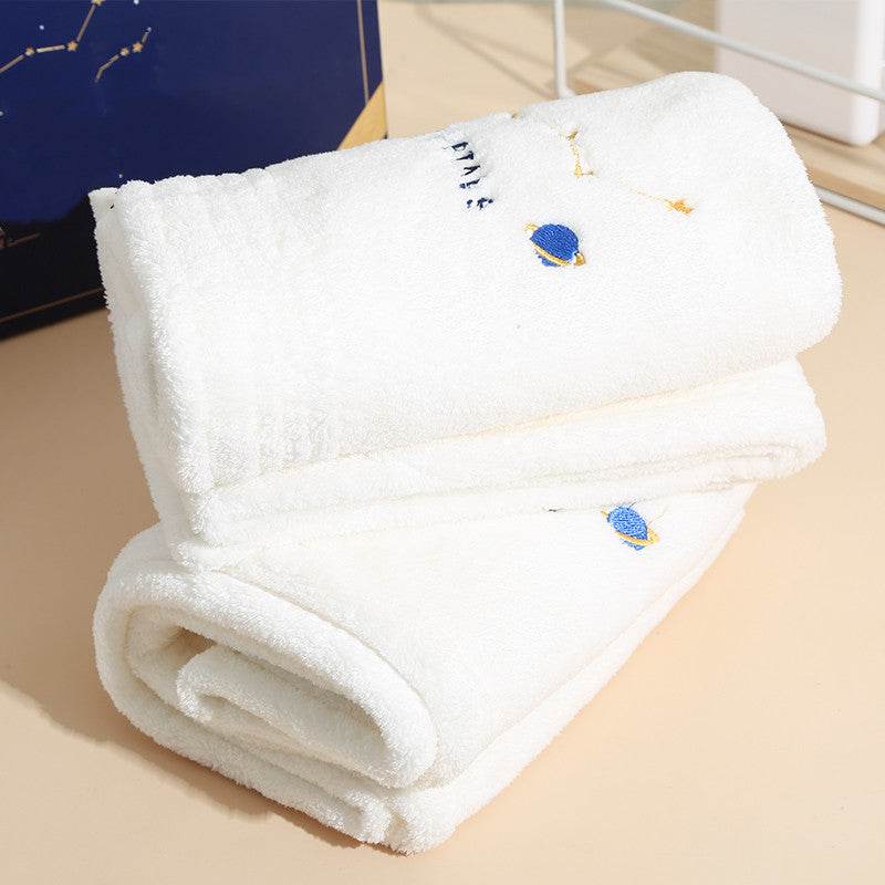 Star Embroidered Towel Dry Hair Cap Set Box - Mubimart