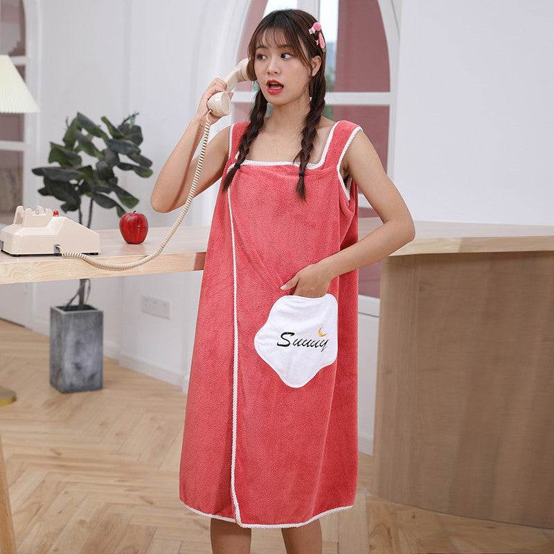 Star Pockets Can Be Worn With Bath Towels, Slings, Bath Skirts, Coral Fleece - Mubimart