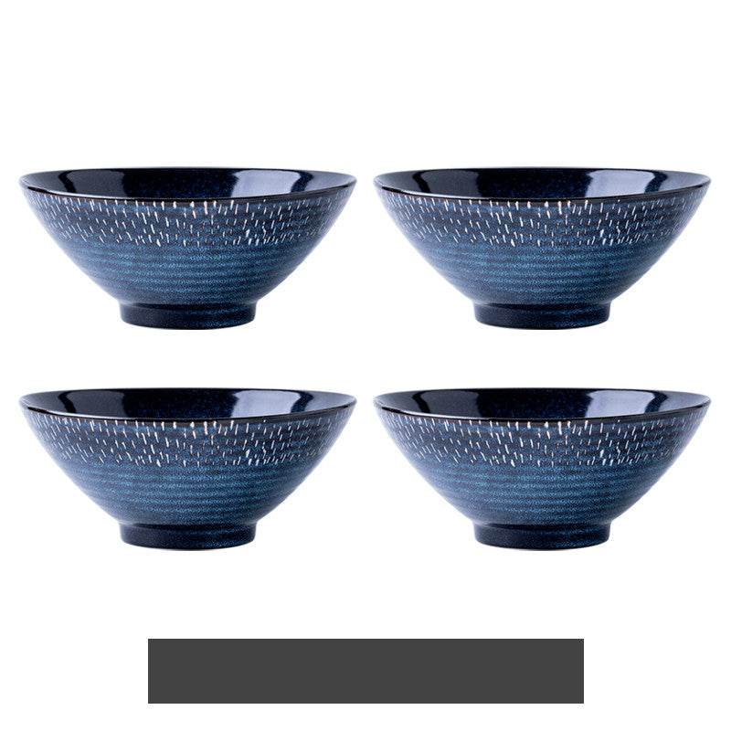 Starry Thread Bowl Ceramic Ramen Bowl Large Soup Bowl Household - Mubimart