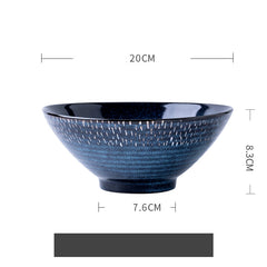 Starry Thread Bowl Ceramic Ramen Bowl Large Soup Bowl Household - Mubimart -  