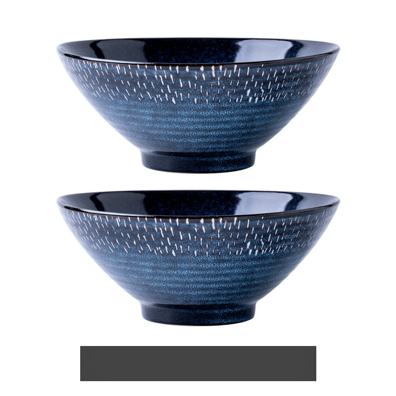 Starry Thread Bowl Ceramic Ramen Bowl Large Soup Bowl Household - Mubimart -  