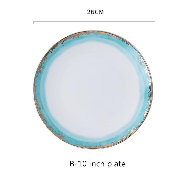 Steak Plate Ceramic Western Food Plate - Mubimart -  