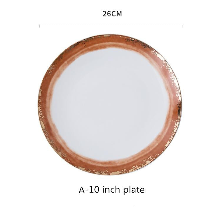 Steak Plate Ceramic Western Food Plate - Mubimart -  