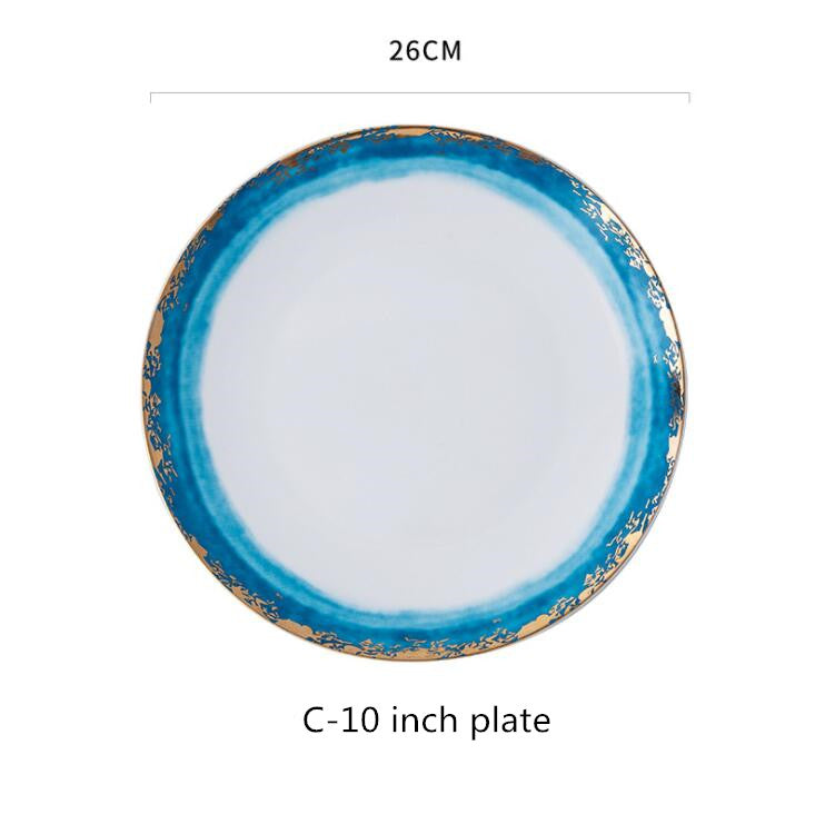 Steak Plate Ceramic Western Food Plate - Mubimart -  