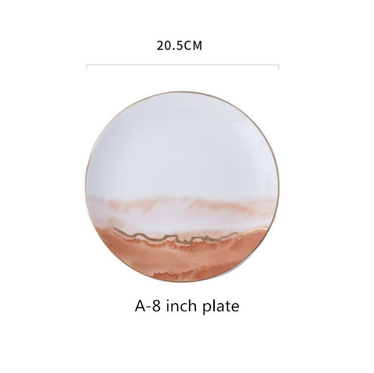 Steak Plate Ceramic Western Food Plate - Mubimart -  