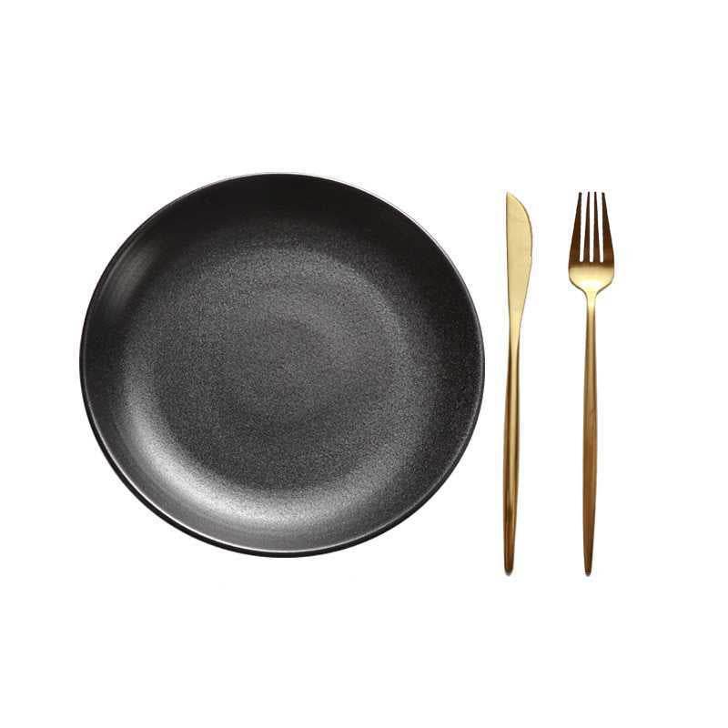 Steak Plate Round Flat Plate Western Food Plate - Mubimart