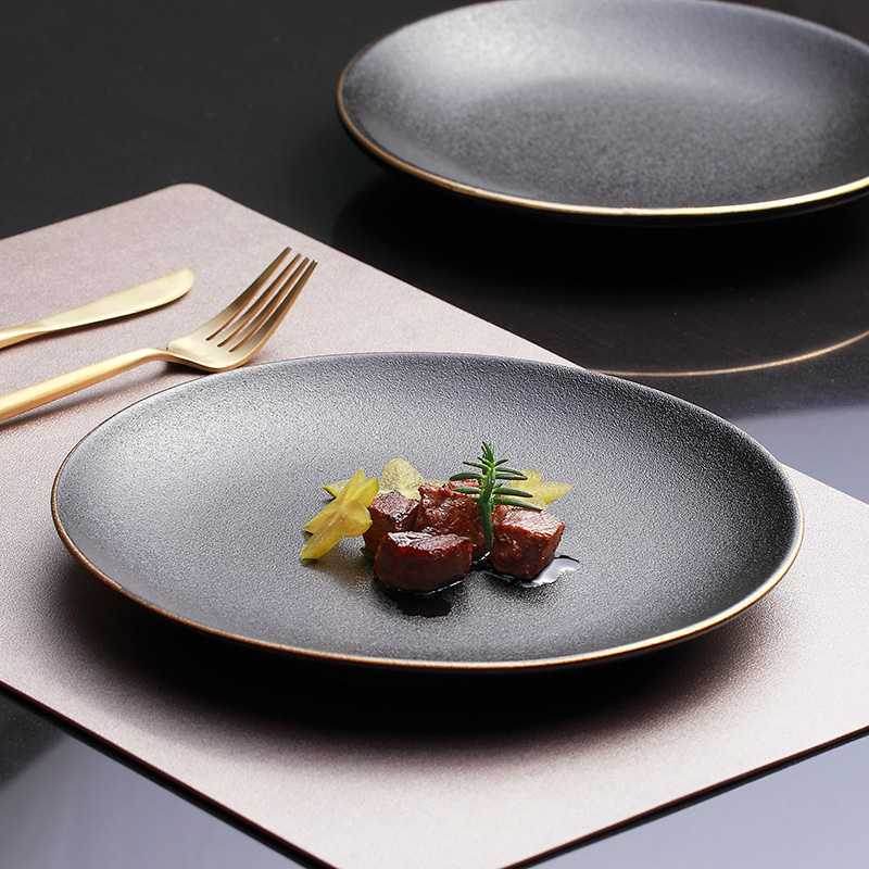 Steak Plate Round Flat Plate Western Food Plate - Mubimart