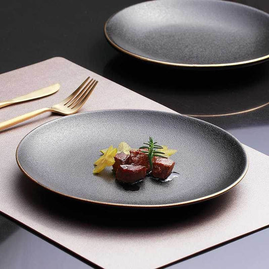 Steak Plate Round Flat Plate Western Food Plate - Mubimart